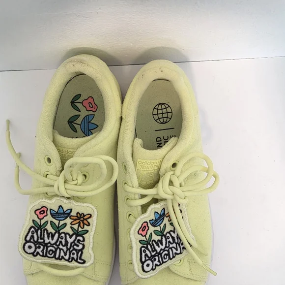 Adidas Stan Smith Always Original Yellow Floral Sneakers Women’s Sz 7 - Picture 6 of 16